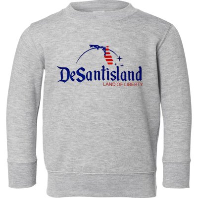 Desantisland Land Of Liberty Florida American Flag Toddler Sweatshirt