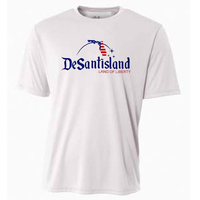 Desantisland Land Of Liberty Florida American Flag Cooling Performance Crew T-Shirt