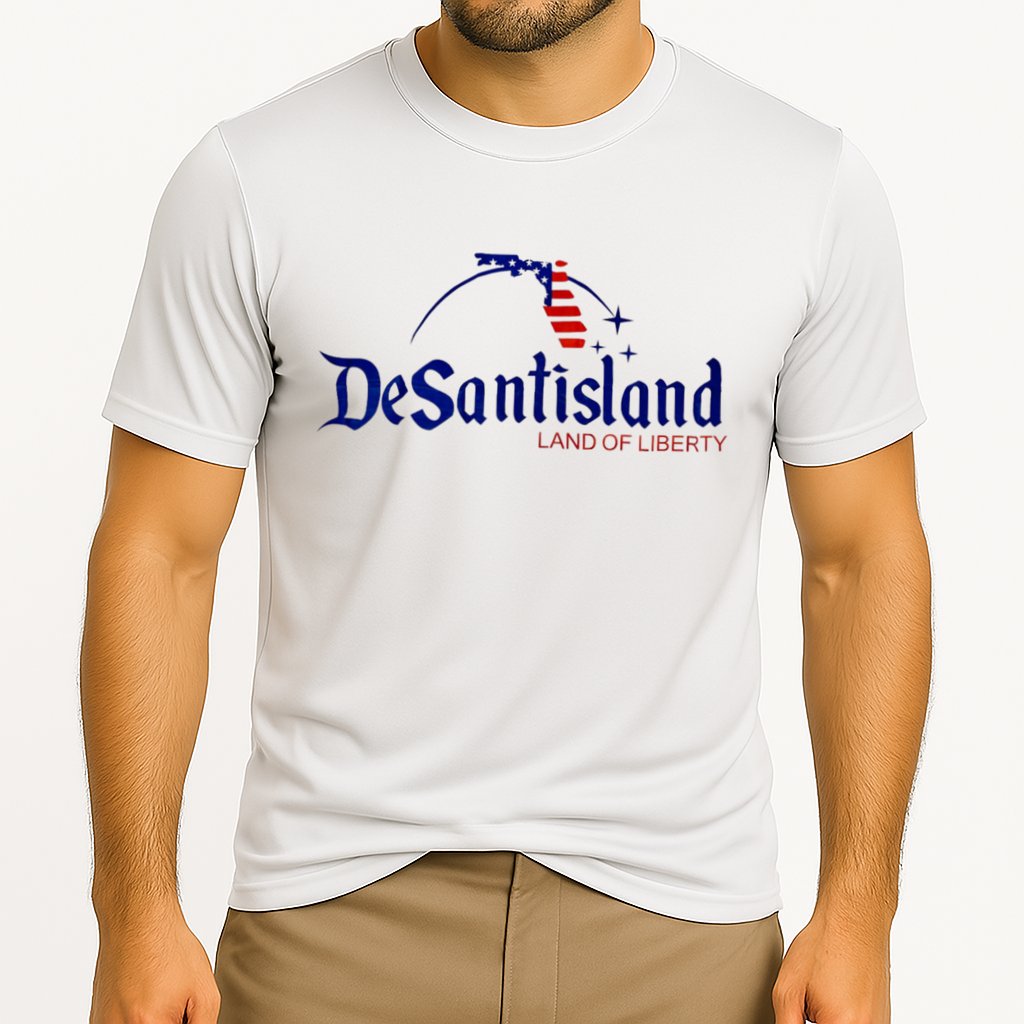 Desantisland Land Of Liberty Florida American Flag Cooling Performance Crew T-Shirt