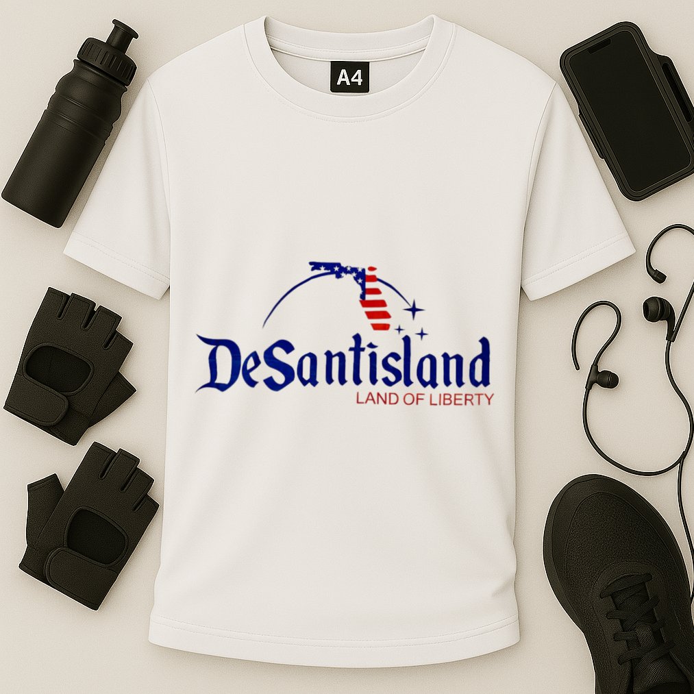 Desantisland Land Of Liberty Florida American Flag Cooling Performance Crew T-Shirt
