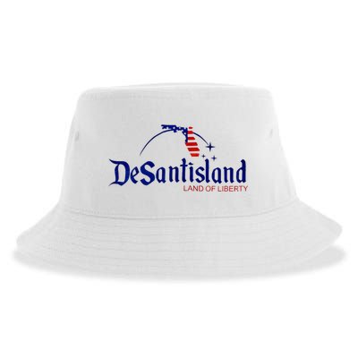 Desantisland Land Of Liberty Florida American Flag Sustainable Bucket Hat