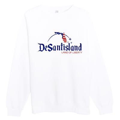 Desantisland Land Of Liberty Florida American Flag Premium Crewneck Sweatshirt