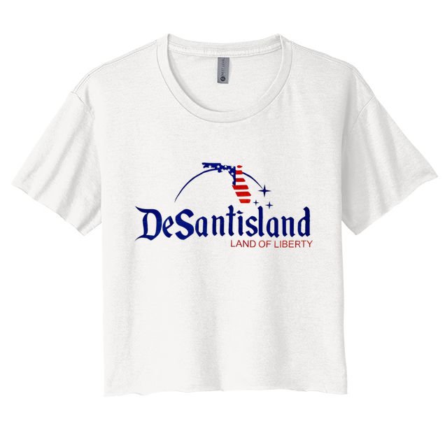 Desantisland Land Of Liberty Florida American Flag Crop Top