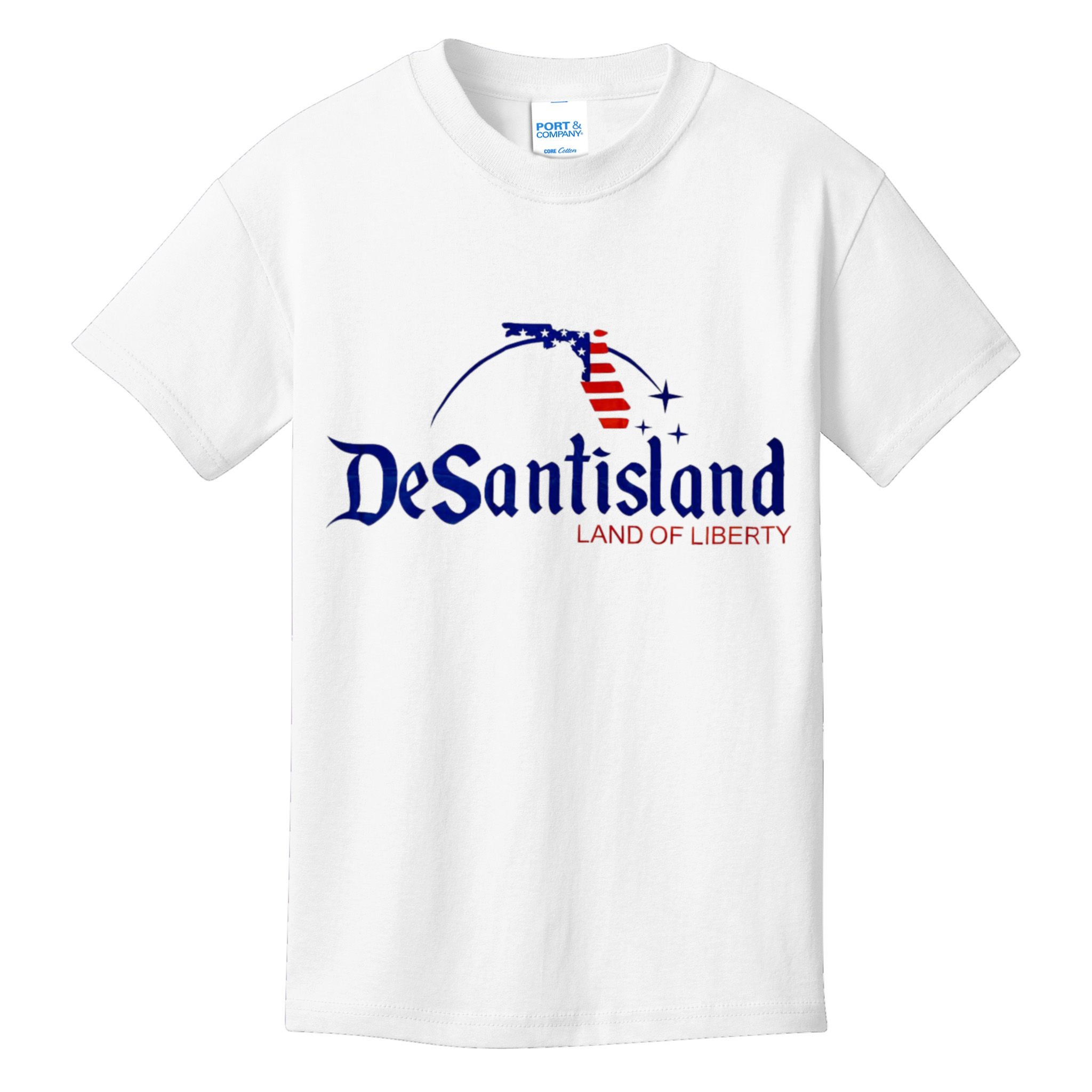 Desantisland Land Of Liberty Florida American Flag Kids T-Shirt
