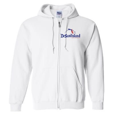 Desantisland Land Of Liberty Florida American Flag Full Zip Hoodie