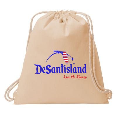 Desantisland Land Of Liberty Florida American Flag Drawstring Bag