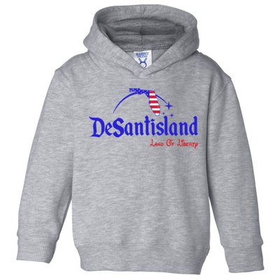 Desantisland Land Of Liberty Florida American Flag Toddler Hoodie