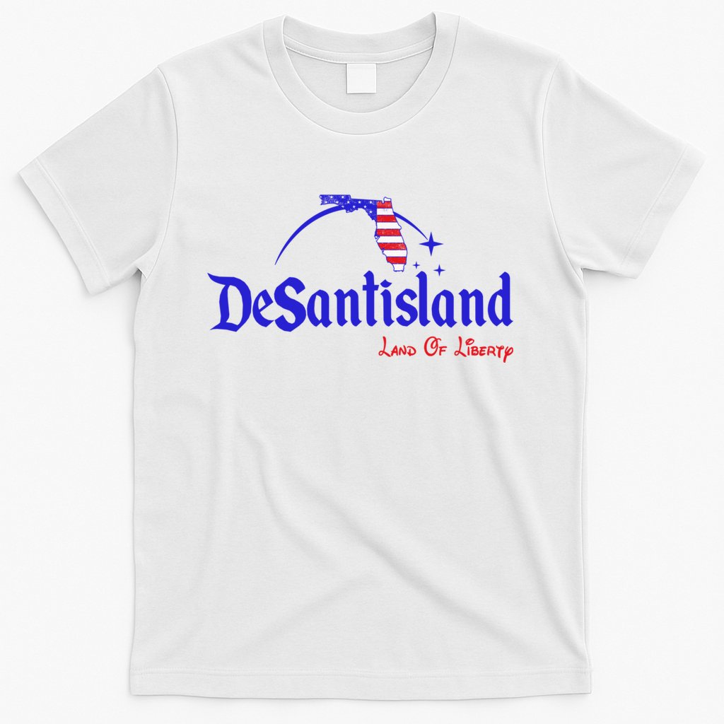Desantisland Land Of Liberty Florida American Flag T-Shirt
