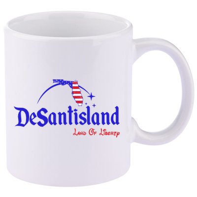 Desantisland Land Of Liberty Florida American Flag 11oz C Handle Ceramic Mug