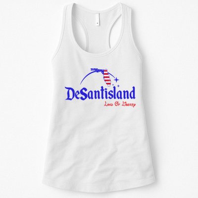 Desantisland Land Of Liberty Florida American Flag Womens Tank Top