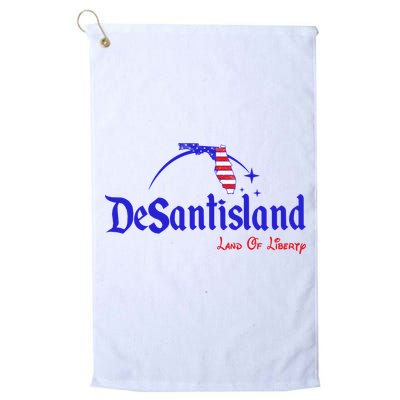 Desantisland Land Of Liberty Florida American Flag Golf Towel