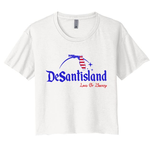 Desantisland Land Of Liberty Florida American Flag Crop Top