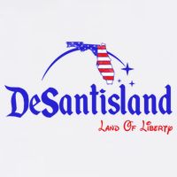 Desantisland Land Of Liberty Florida American Flag Womens T-Shirt