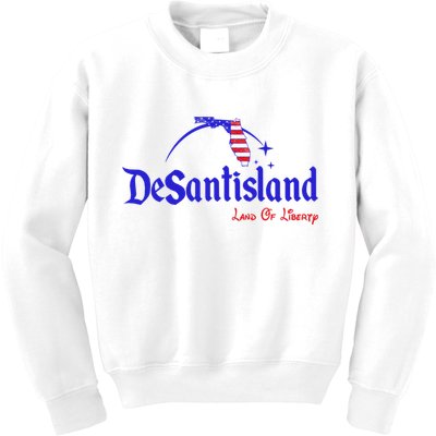 Desantisland Land Of Liberty Florida American Flag Kids Sweatshirt