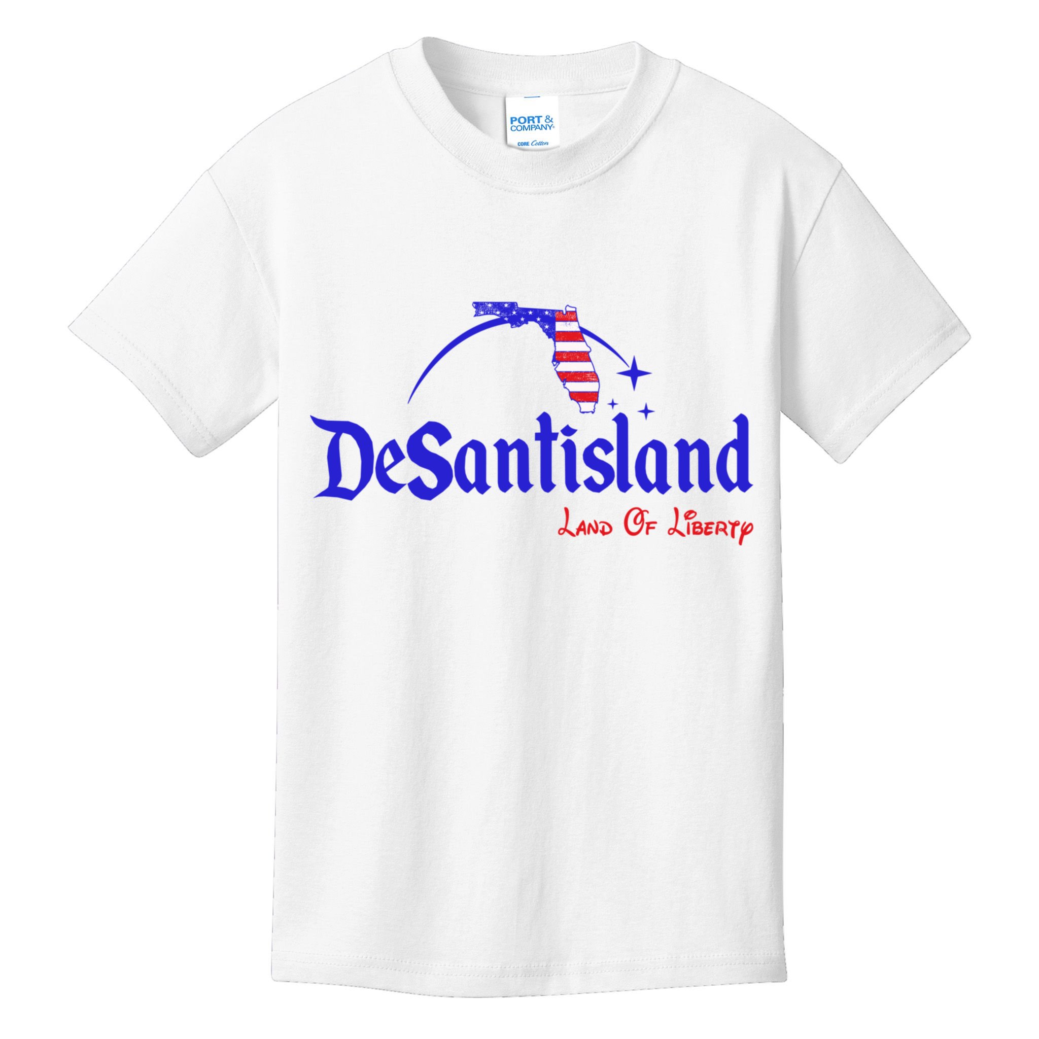 Desantisland Land Of Liberty Florida American Flag Kids T-Shirt