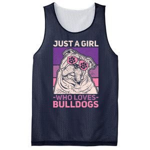 Dog Lover Owner Pet Animal Just A Girl Who Loves Bulldogs Mesh Reversible Basketball Jersey Tank