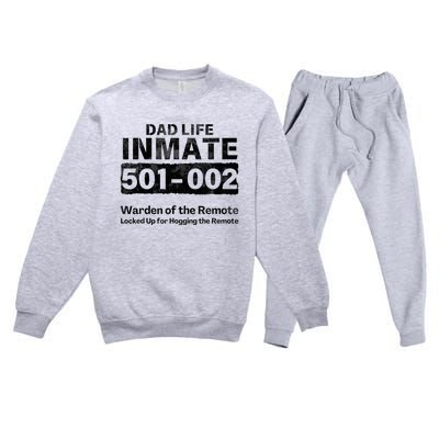 Dad Life Prisoner Inmate Funny Jail Halloween Costume Premium Crewneck Sweatsuit Set