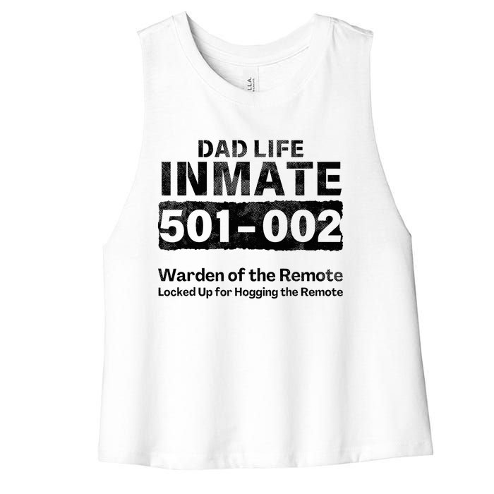 Dad Life Prisoner Inmate Funny Jail Halloween Costume Women's Racerback Cropped Tank