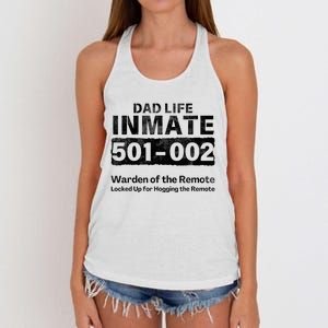 Dad Life Prisoner Inmate Funny Jail Halloween Costume Women's Knotted Racerback Tank