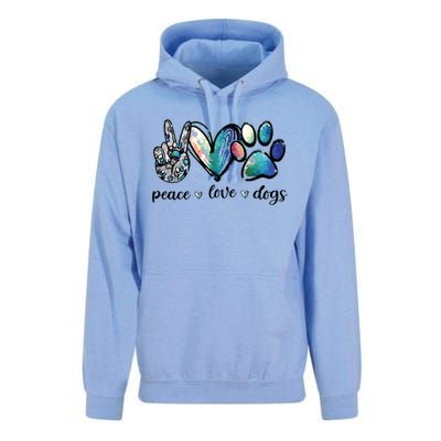 Dog Lover Peace Love Dogs Puppy Paw Unisex Surf Hoodie