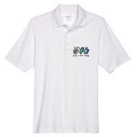 Dog Lover Peace Love Dogs Puppy Paw Men's Origin Performance Pique Polo