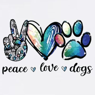 Dog Lover Peace Love Dogs Puppy Paw T-Shirt