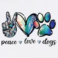 Dog Lover Peace Love Dogs Puppy Paw Button