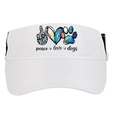 Dog Lover Peace Love Dogs Puppy Paw Adult Drive Performance Visor