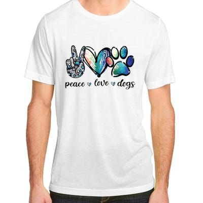 Dog Lover Peace Love Dogs Puppy Paw Adult ChromaSoft Performance T-Shirt