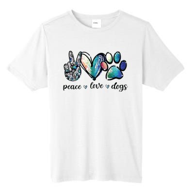 Dog Lover Peace Love Dogs Puppy Paw Tall Fusion ChromaSoft Performance T-Shirt