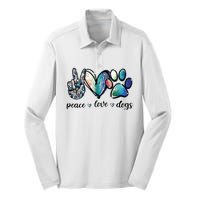 Dog Lover Peace Love Dogs Puppy Paw Silk Touch Performance Long Sleeve Polo