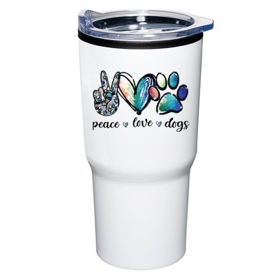 Dog Lover Peace Love Dogs Puppy Paw Tumbler