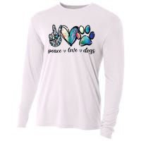 Dog Lover Peace Love Dogs Puppy Paw Cooling Performance Long Sleeve Crew