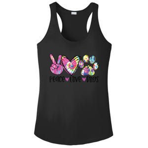 Dog Lover Peace Love Dogs Tie Dye Rescue Puppy Gifts Womens Ladies PosiCharge Competitor Racerback Tank