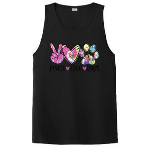 Dog Lover Peace Love Dogs Tie Dye Rescue Puppy Gifts Womens PosiCharge Competitor Tank