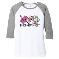 Dog Lover Peace Love Dogs Tie Dye Rescue Puppy Gifts Womens Women's Tri-Blend 3/4-Sleeve Raglan Shirt