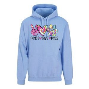 Dog Lover Peace Love Dogs Tie Dye Rescue Puppy Gifts Womens Unisex Surf Hoodie