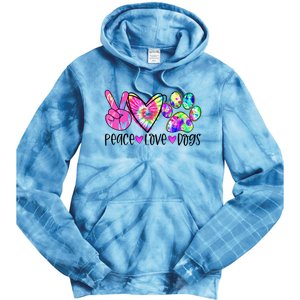 Dog Lover Peace Love Dogs Tie Dye Rescue Puppy Funny Gift Cool Gift Tie Dye Hoodie