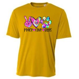 Dog Lover Peace Love Dogs Tie Dye Rescue Puppy Funny Gift Cool Gift Cooling Performance Crew T-Shirt