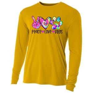 Dog Lover Peace Love Dogs Tie Dye Rescue Puppy Funny Gift Cool Gift Cooling Performance Long Sleeve Crew