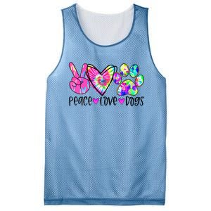 Dog Lover Peace Love Dogs Tie Dye Rescue Puppy Funny Gift Cool Gift Mesh Reversible Basketball Jersey Tank