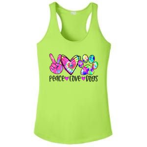 Dog Lover Peace Love Dogs Tie Dye Rescue Puppy Funny Gift Cool Gift Ladies PosiCharge Competitor Racerback Tank