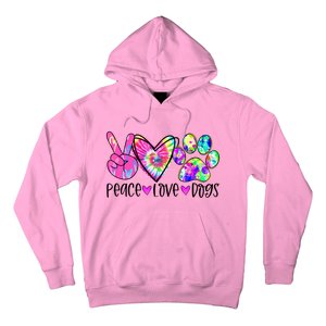 Dog Lover Peace Love Dogs Tie Dye Rescue Puppy Funny Gift Cool Gift Hoodie