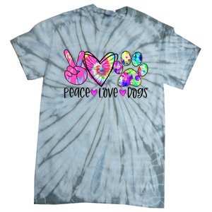 Dog Lover Peace Love Dogs Tie Dye Rescue Puppy Funny Gift Cool Gift Tie-Dye T-Shirt