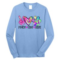 Dog Lover Peace Love Dogs Tie Dye Rescue Puppy Funny Gift Cool Gift Long Sleeve Shirt