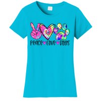 Dog Lover Peace Love Dogs Tie Dye Rescue Puppy Funny Gift Cool Gift Women's T-Shirt