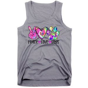 Dog Lover Peace Love Dogs Tie Dye Rescue Puppy Funny Gift Cool Gift Tank Top