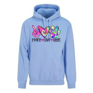 Dog Lover Peace Love Dogs Tie Dye Rescue Puppy Funny Gift Cool Gift Unisex Surf Hoodie