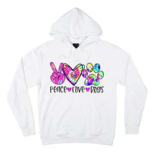 Dog Lover Peace Love Dogs Tie Dye Rescue Puppy Gifts Hoodie