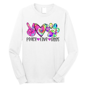 Dog Lover Peace Love Dogs Tie Dye Rescue Puppy Gifts Long Sleeve Shirt